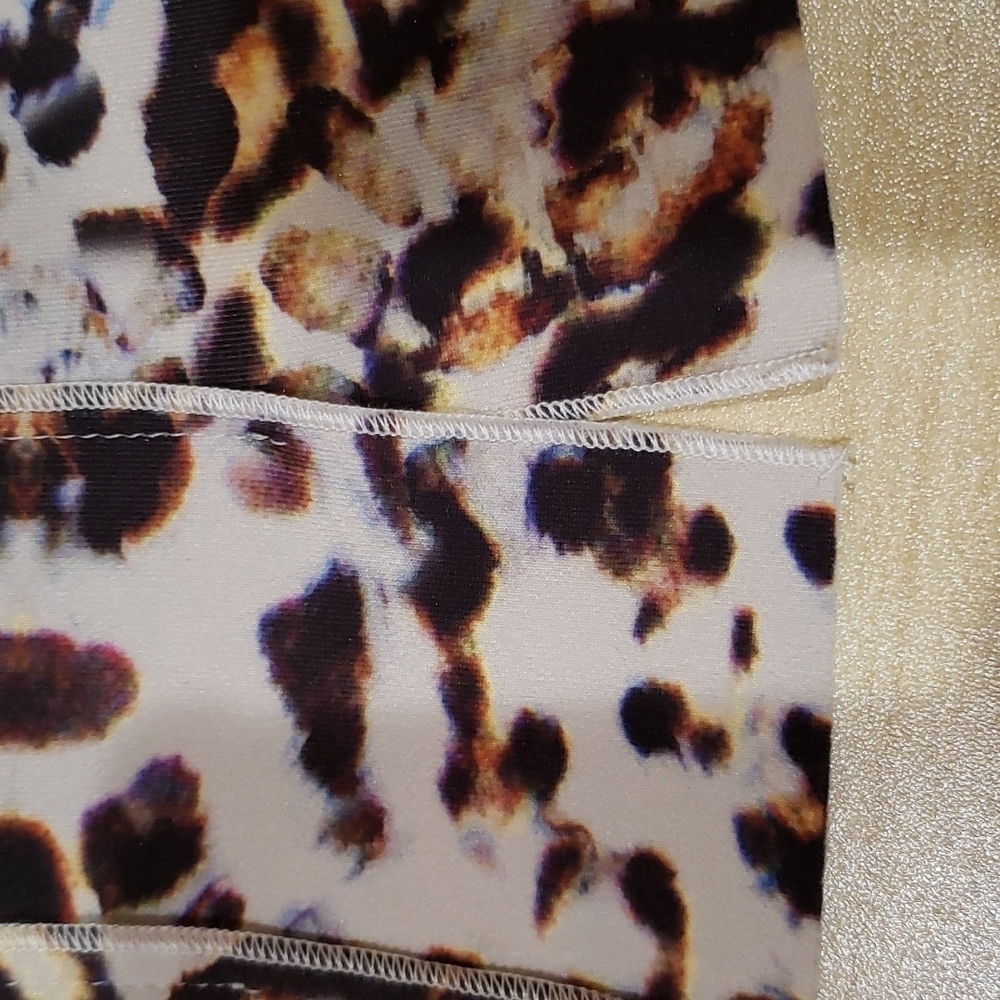 Zara NWT Brown Cream Animal Leopard Print Knit Mini Skirt Size M - Picture 6 of 6